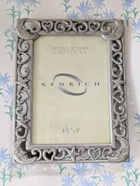 Vintage Celestial Crescent Moon and Stars Picture Frame NEW Pewter Whimsigoth